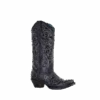 Corral Boots Corral Ladies Black Inlay Bone Embroidery & Studs Black Boots A4123