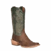 Corral Boots Corral Men's Brown & Green Python Leather Square Toe Boots A4287