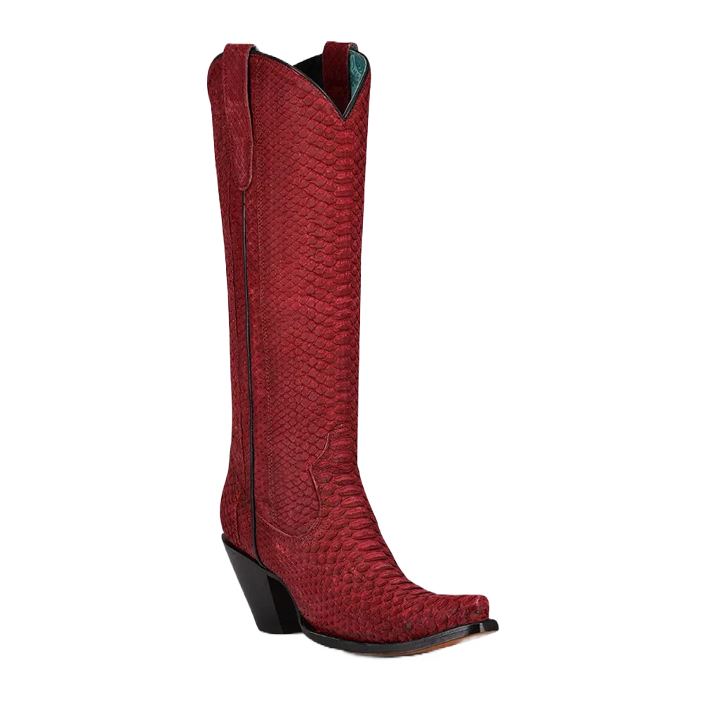 Corral Boots Corral® Ladies Python Exotic Red Tall Boots A4194 1 Corral Boots Corral® Ladies Python Exotic Red Tall Boots A4194