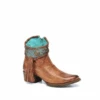 Corral Boots Women’s Corral Ankle Boots With Conchos Handcrafted Cognac