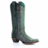 Corral Boots Women’s Corral Python Exotic Boots Handcrafted Turquoise