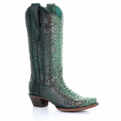 Corral Boots Women’s Corral Python Exotic Boots Handcrafted Turquoise