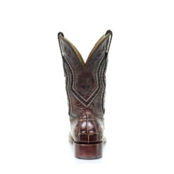 Corral Boots Corral Men's Brown Alligator Wide Square Toe Western Boots A3083 -Corral Boots a3083back