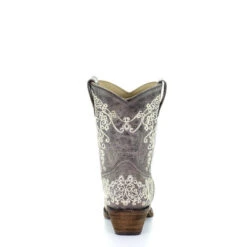 Corral Boots Corral Ladies Lisa Brown Crater Bone Embroidery Shortie Boots A3190 -Corral Boots a3190 3