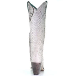 Corral Boots Corral Ladies Natural Python Zipper Tall Top Boots A3789 -Corral Boots a3789back