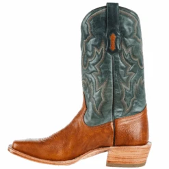 Corral Boots Corral® Men's Embroidered Honey Brown & Green Square Toe Boots A4224 -Corral Boots a4224d