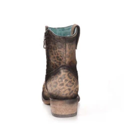 Corral Boots Corral Ladies Brown Leopard Print Round Toe Booties C3627 -Corral Boots c3627 3