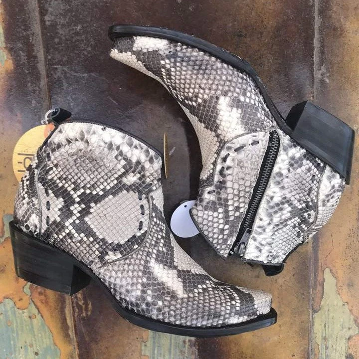 Corral Boots Corral Ladies Natural Python Skin Snip Toe Booties A3655 2 Corral Boots Corral Ladies Natural Python Skin Snip Toe Booties A3655 - Image 2