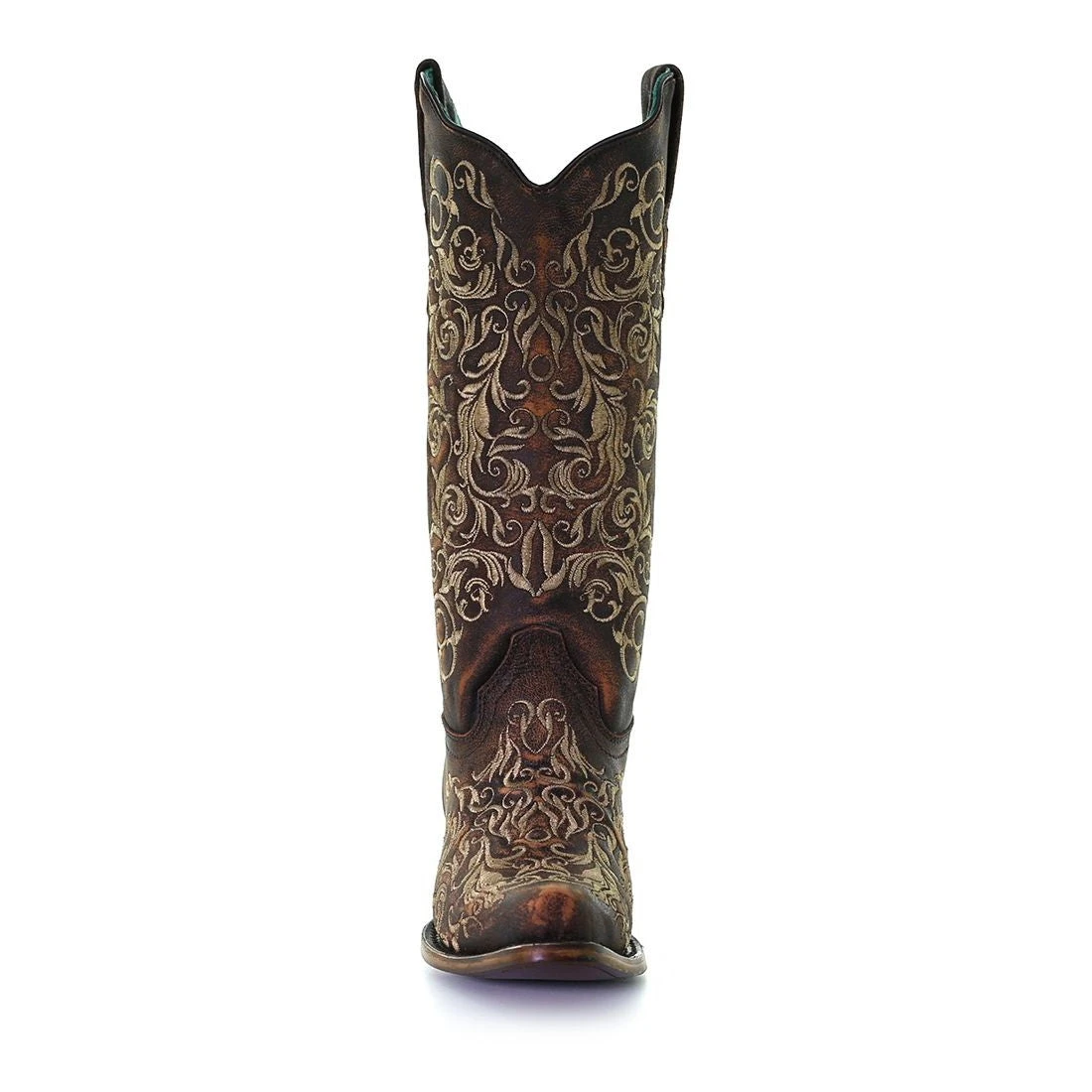 Corral Boots Corral Ladies Honey Brown Floral Snip Toe Western Boots Z5016 4 Corral Boots Corral Ladies Honey Brown Floral Snip Toe Western Boots Z5016 - Image 4